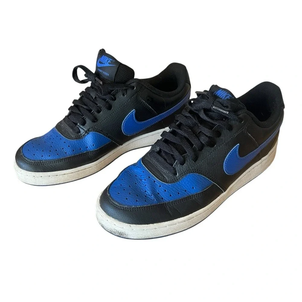 Nike‎ Court Vision Low Top Sneakers (DM8681-001) Blue Black Men's US Size 7